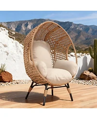 Streamdale Furniture Elegant Arc Back Hanging Egg Chair with 8-Inch Cushion
