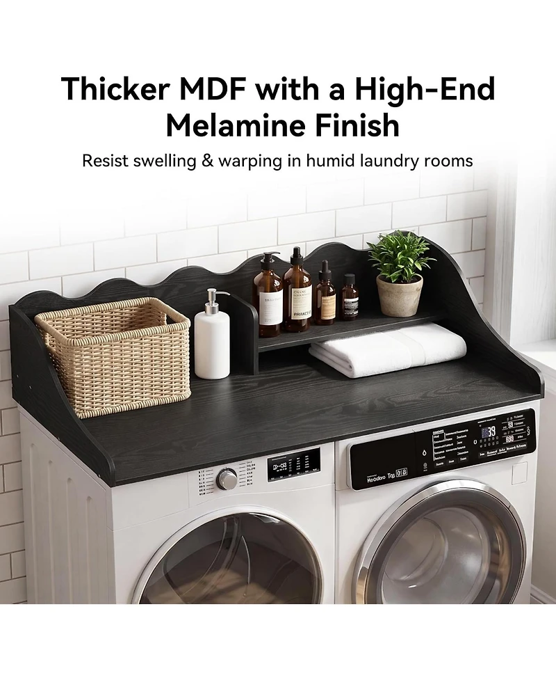Tribesigns 54" Washer Dryer Countertop with Shelf