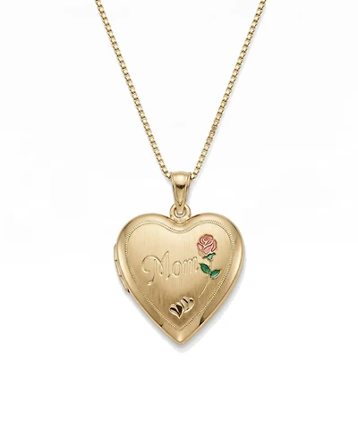 The M Jewelers Mom Mini Rose Photo Locket Necklace