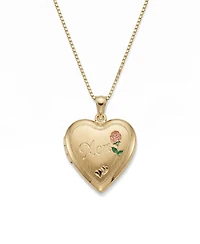 The M Jewelers Mom Mini Rose Photo Locket Necklace