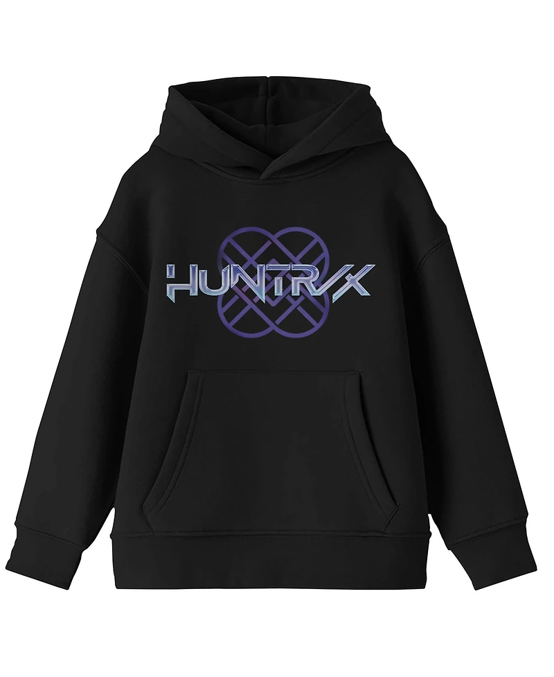 KPop Demon Hunters HuntrX Logo Shiny Glow Boys Xs- Xxl Long Sleeve Hoodie