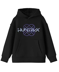 KPop Demon Hunters HuntrX Logo Shiny Glow Boys Xs- Xxl Long Sleeve Hoodie