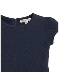 Hope & Henry Little Girls (6 - 12) Quilted Knit Short Sleeve Skater Dress