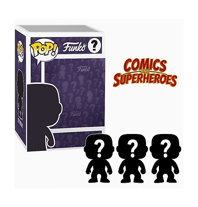 Funko Pop! Comics and Superheroes Blind Box 3-Piece Vinyl Figures Set, Ages 4+
