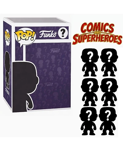 Funko Pop! Superhero Mystery 6-Piece Figures, Ages 4+