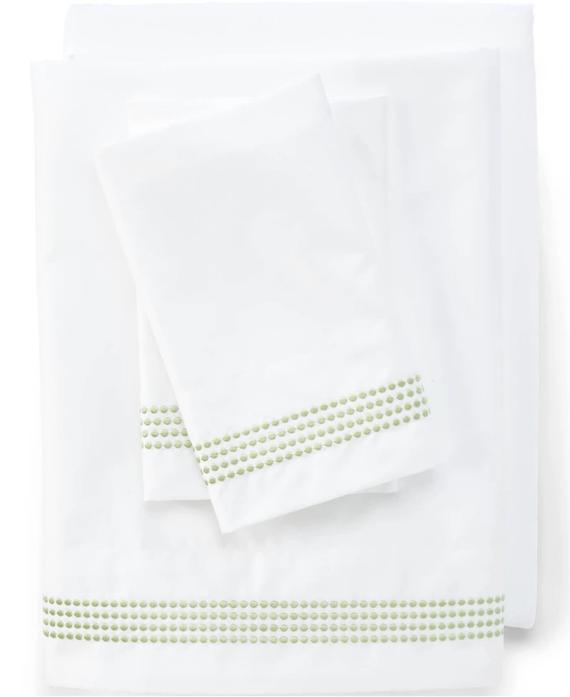Lands' End Supima Cotton No Iron Sateen Embroidered Pillowcases