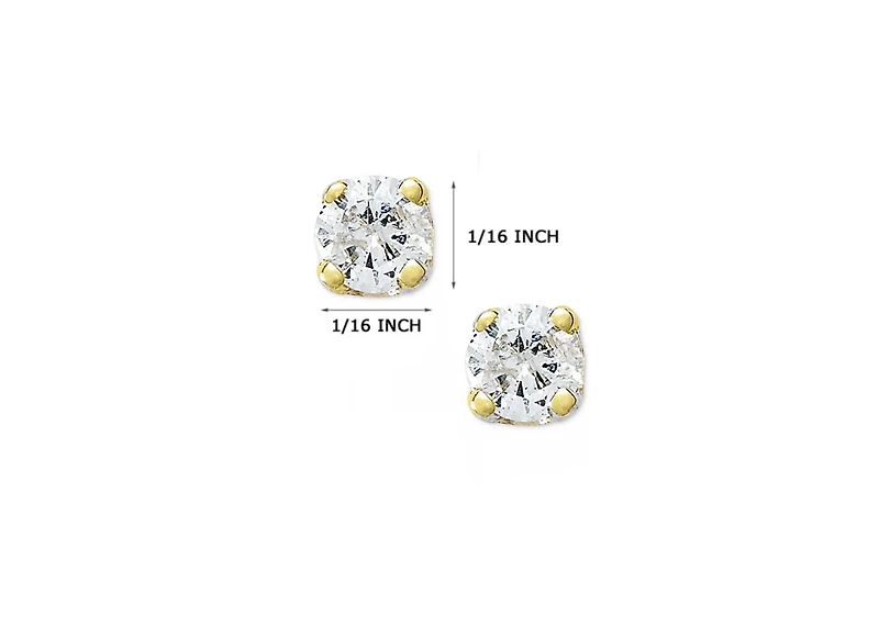Round-Cut Diamond Accent Stud Earrings in 10k Gold