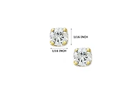 Round-Cut Diamond Accent Stud Earrings in 10k Gold