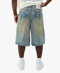 True Religion Men's Mikey Super T Flap Baggy Shorts, 12" Inseam