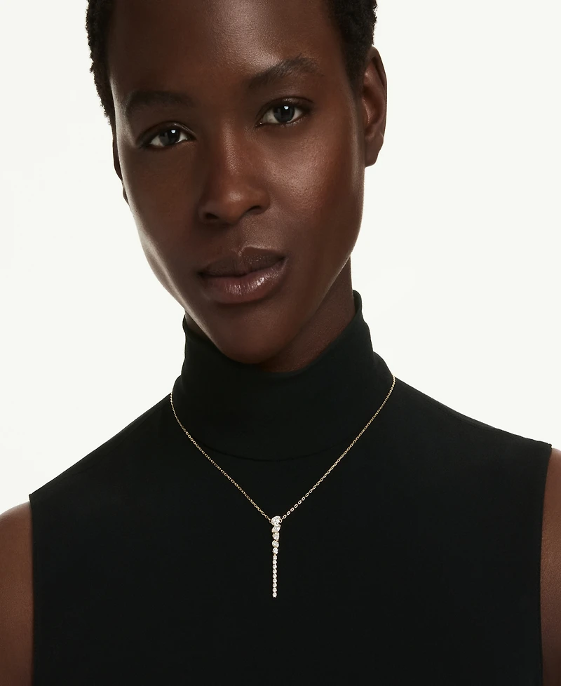 Swarovski Gold-Tone Plated White Crystal Necklace