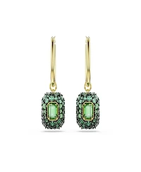 Swarovski Gold-Tone Plated Green Crystal Earrings