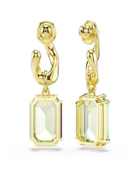 Swarovski Gold-Tone Plated Green Crystal Earrings