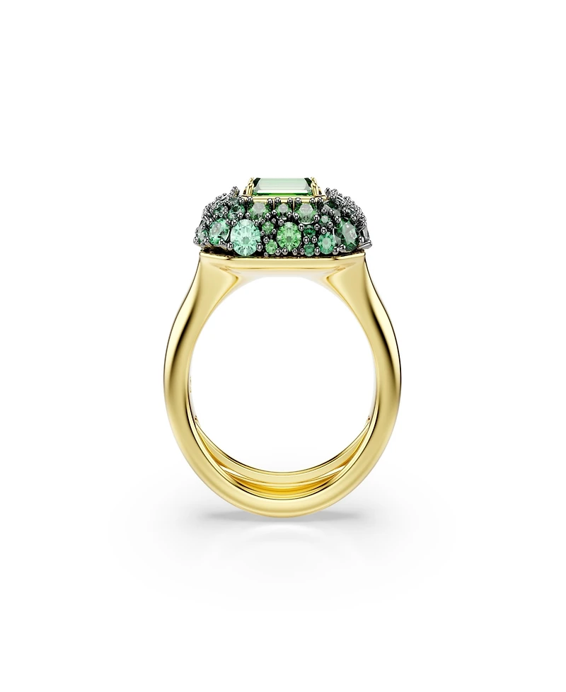 Swarovski Gold-Tone Plated Green Crystal Ring