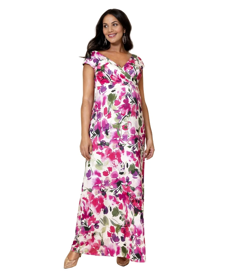 Tiffany Rose Maternity Alana Maxi Floral-Print V-Neck Empire-Waist Dress
