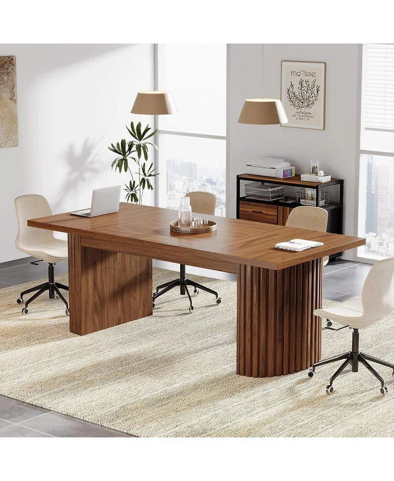 Tribesigns 78.7" Conference Table with Double Pedestal