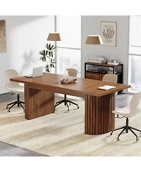 Tribesigns 78.7" Conference Table with Double Pedestal