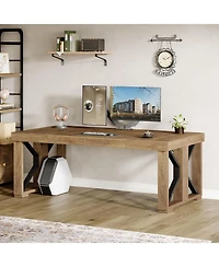 Tribesigns 70.87" Executive Desk with Double Pedestal
