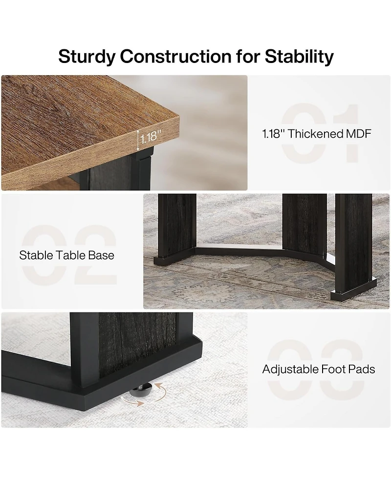 Tribesigns 70.86" L-Shaped Desk with File Cabinet