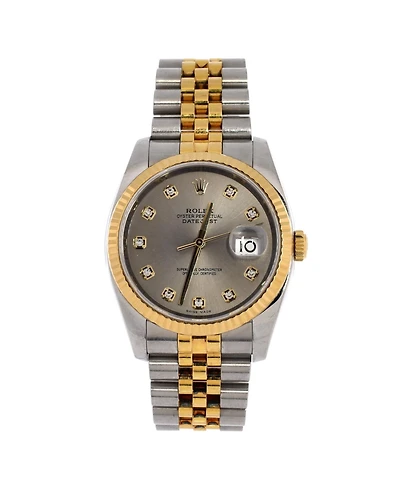 Pre-Owned Rolex Oyster Perpetual Datejust Automatic Watch in Stainless Steel and Gold with Diamond Markers 36mm