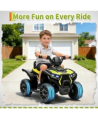 23.6 x 14.6 in Kids Electric Atv Ride On Car, 6V Battery Powered Quad for Toddlers, Outdoor Ride On Toy