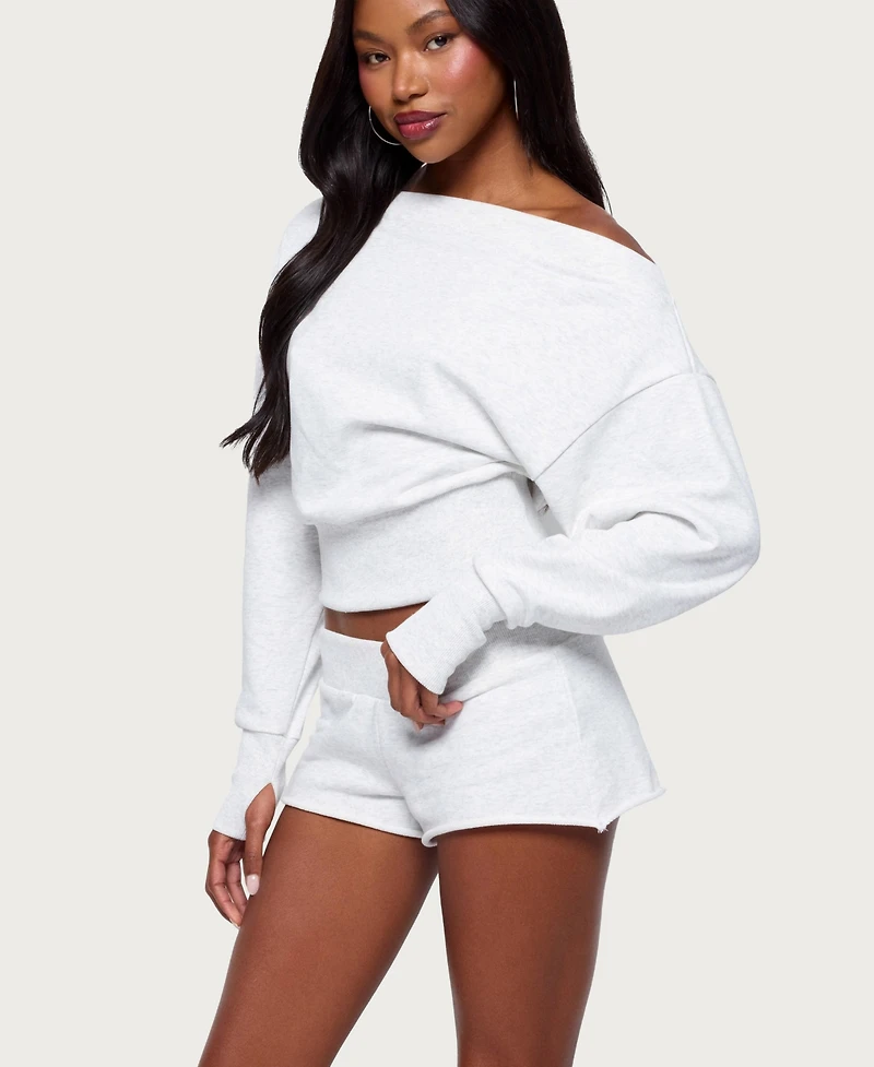 Edikted Women's Hennie Off Shoulder Sweatshirt