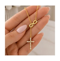Dloria Infinite Cross Lariat Necklace