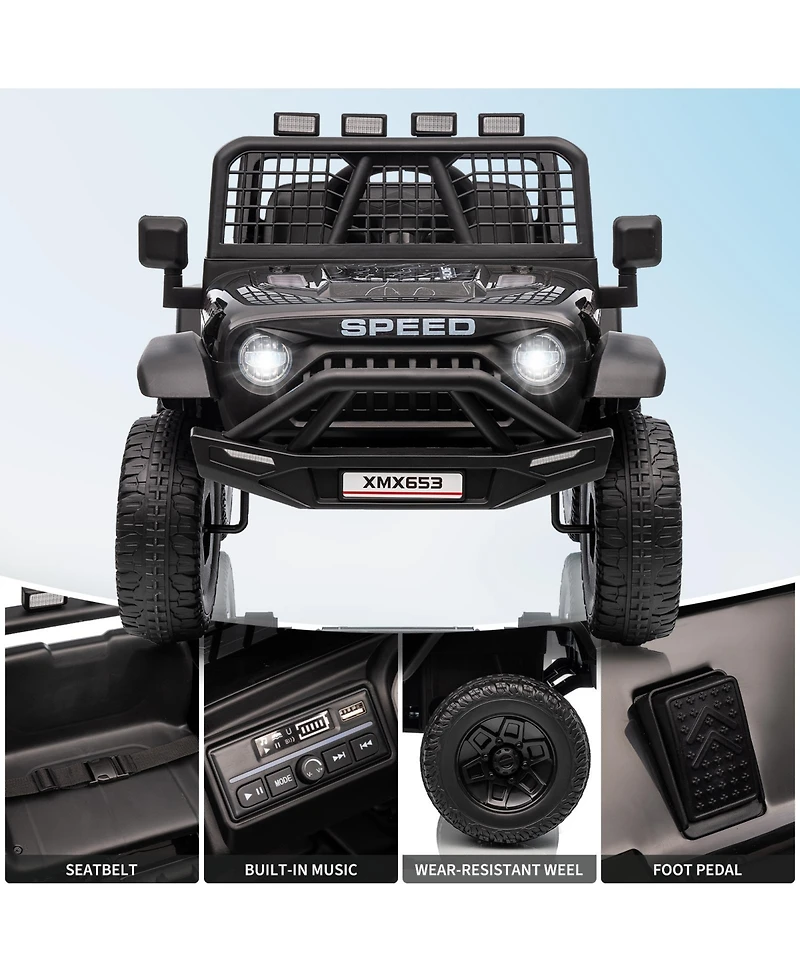 38 x 24 in Kids 12V Ride On Car with Remote Control, Off-Road Electric Suv Toy for Ages 3-6, Dual Drive Outdoor Battery Car
