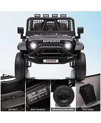 38 x 24 in Kids 12V Ride On Car with Remote Control, Off-Road Electric Suv Toy for Ages 3-6, Dual Drive Outdoor Battery Car