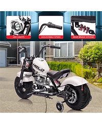 50-Inch Kids Electric Ride On Motorcycle, 36V 350W Brushless Motor, 22 Mph Max Speed, Outdoor Riding Toy for Boys and Girls, White, Ages 8-12