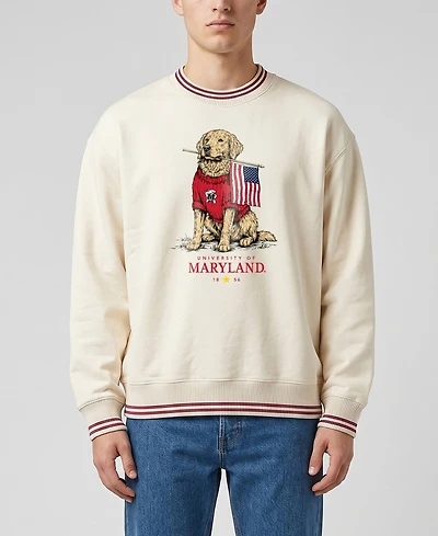 Uscape Apparel Men's and Women's Cream Maryland Terrapins Americana Good Boy Ribbed Premium Sweatshirt
