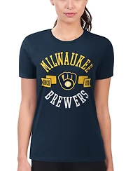 G-iii 4Her by Carl Banks Women's Milwaukee Brewers Super-Slim Fit City Graphic T-Shirt