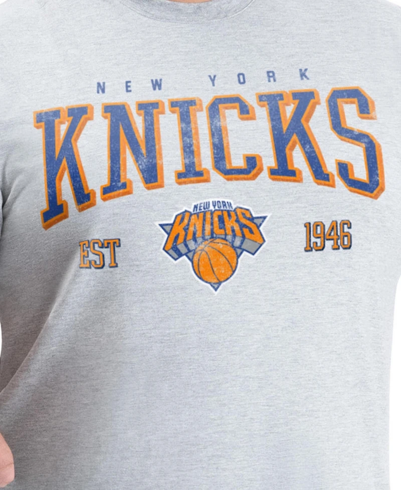 G-iii Sports by Carl Banks Men's Gray New York Knicks Adaptive Classic Team Spirit Short Sleeve T-Shirt