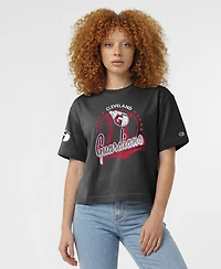 Champion Women's Cleveland Guardians Graphic Oversized-Fit T-Shirt