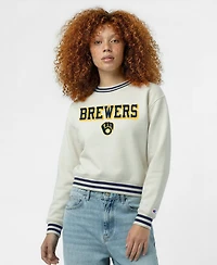 Champion Women's Milwaukee Brewers Reverse Weave Fleece-Lined Sweatshirt