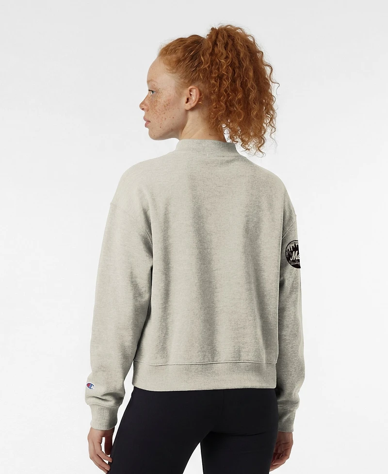 Champion Women's New York Mets Triumph Tri-Blend Fleece Graphic Sweatshirt