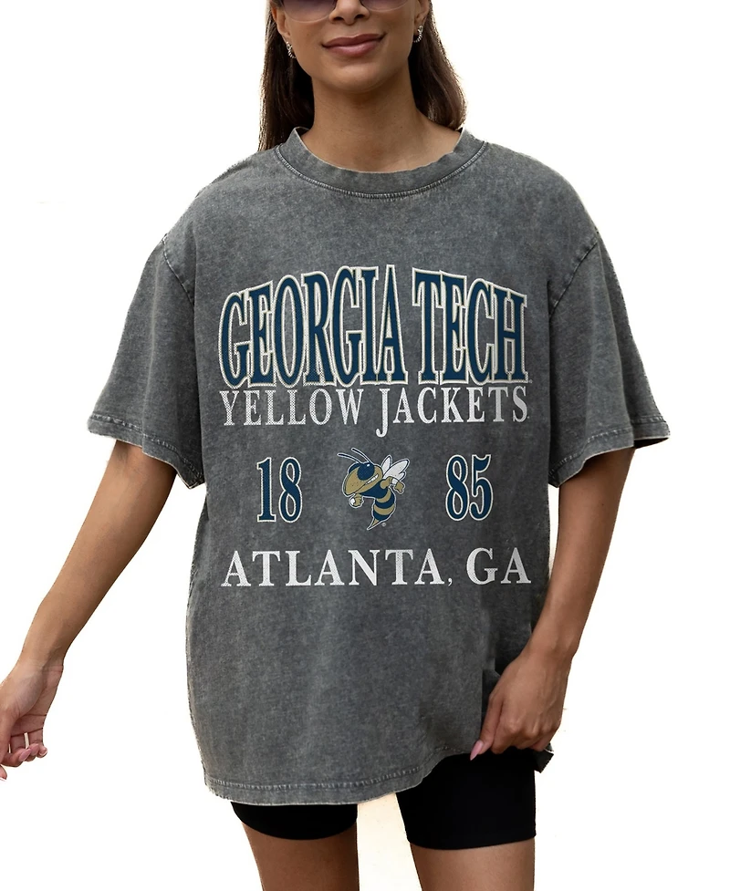 Gameday Couture Women's Gray Georgia Tech Yellow Jackets Oversized Snow Wash T-Shirt