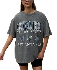 Gameday Couture Women's Gray Georgia Tech Yellow Jackets Oversized Snow Wash T-Shirt