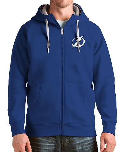 Antigua Men's Blue Tampa Bay Lightning Logo Victory Full-Zip Hoodie