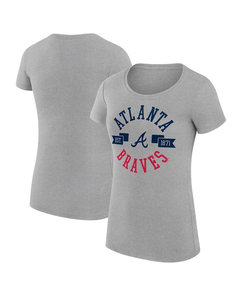 G-iii 4Her by Carl Banks Women's Atlanta Braves Super-Slim Fit Short-Sleeve Screen Print Graphics T-Shirt