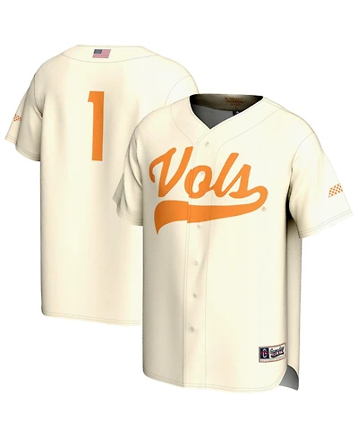Gameday Greats Men's and Women's 1 Cream Tennessee Volunteers Lightweight Baseball Fashion Jersey
