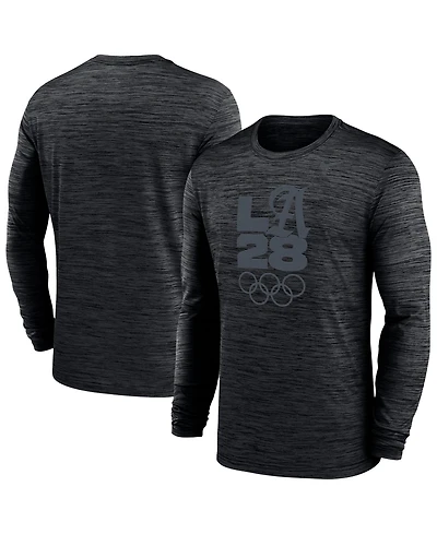 Nike Men's Black LA28 Summer Olympics Team Issue Velocity Dri-fit Long sleeves T-Shirt