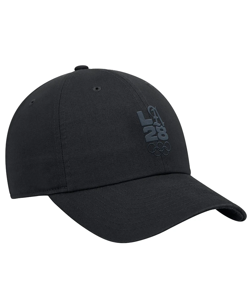 Nike Big Boys and Girls Black LA28 Summer Olympics Script Club Adjustable Hat