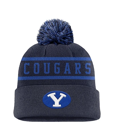 Nike Men's Navy Byu Cougars Peak Cuffed Pom with Knit Hat