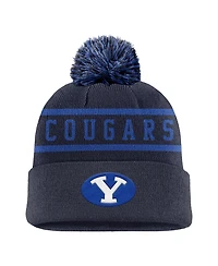 Nike Men's Navy Byu Cougars Peak Cuffed Pom with Knit Hat