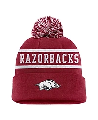 Nike Men's Cardinal Arkansas Razorbacks Peak Cuffed Pom with Knit Hat