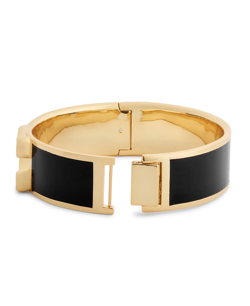 Coach Black Heritage Signature C Enamel Bangle Bracelet