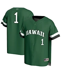 Gameday Greats Big Boys and Girls 1 Green Hawaii Rainbow Warriors Lightweight Collegiate Baseball Fashion Jersey