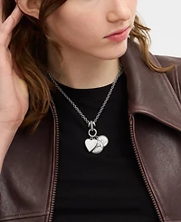 Coach Silver Heritage Charm Pendant Necklace
