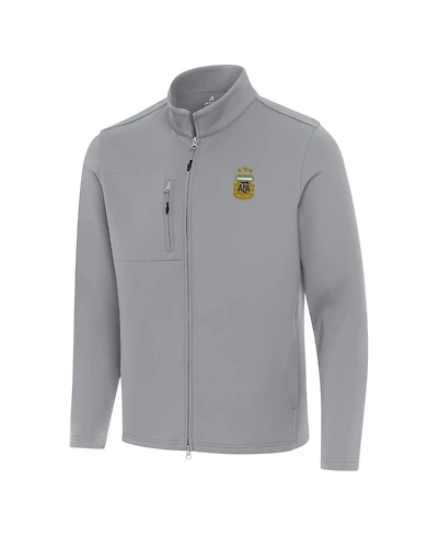 Antigua Men's Gray Argentina National Team Objection Full-Zip Jacket