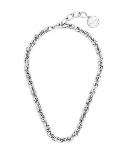Coach Silver Heritage Twist Link Collar Necklace